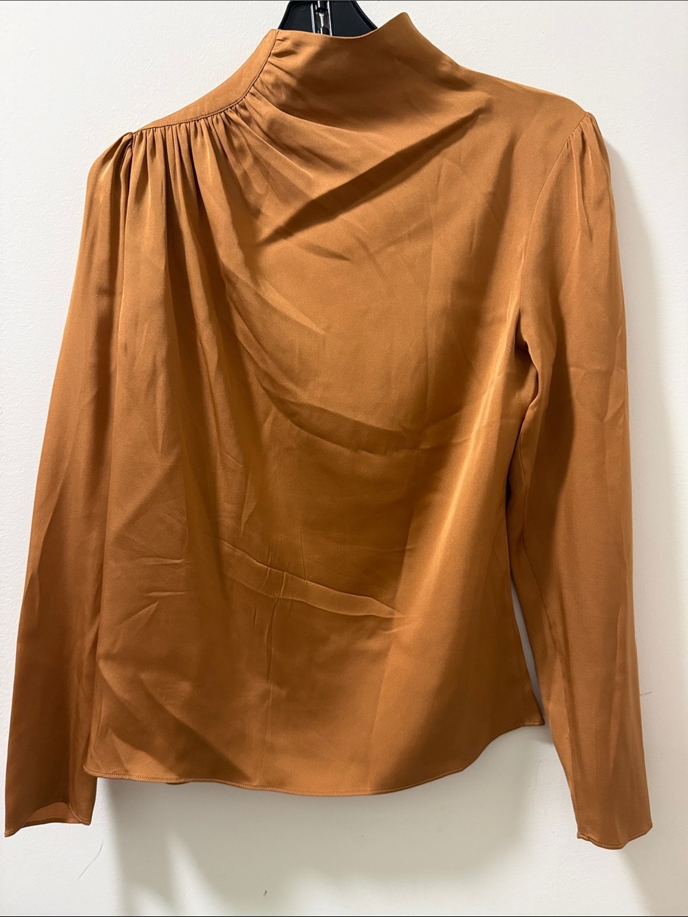 Intermix Silk Long Sleeve Blouse with High Neckline & Button Detailing. Size 2. - Picture 2 of 5